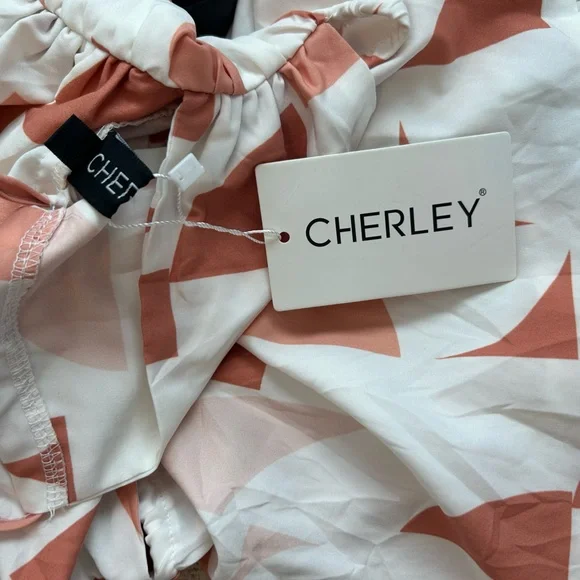 CHERLEY Geometric Print Flowy Halter Maxi Dress Size Medium NWT - Picture 4 of 5